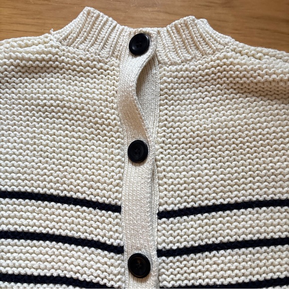 Alex Mill Stripe Cotton Sweater Button Front / Back Crewneck - Wear TWO ways! - Picture 8 of 15